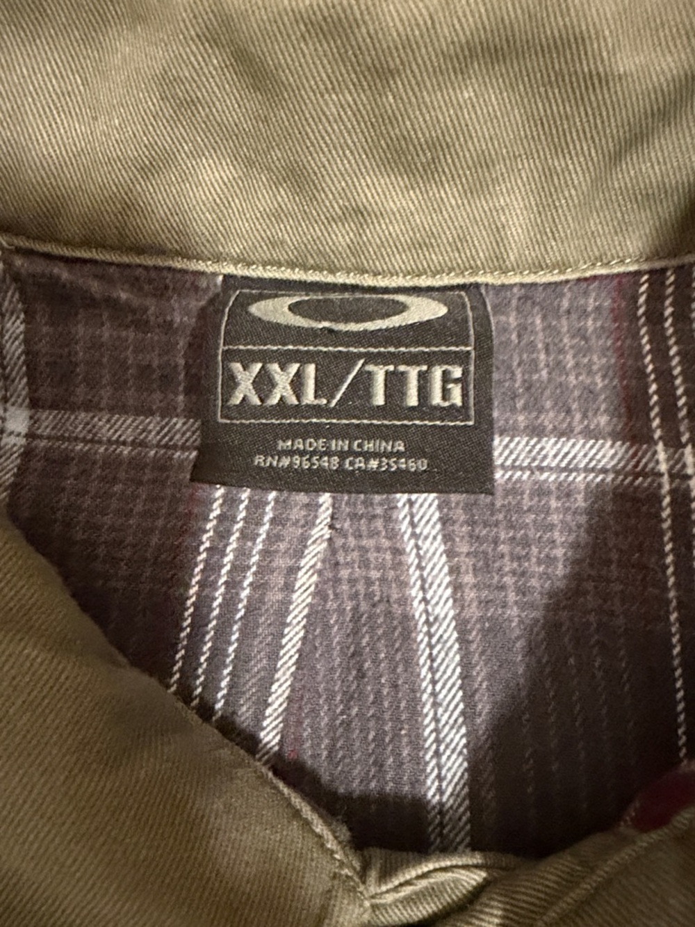 Oakley Men’s Sz. XXL Field Jacket Olive Plaid Flannel Lined Canvas Utility - Picture 2 of 7